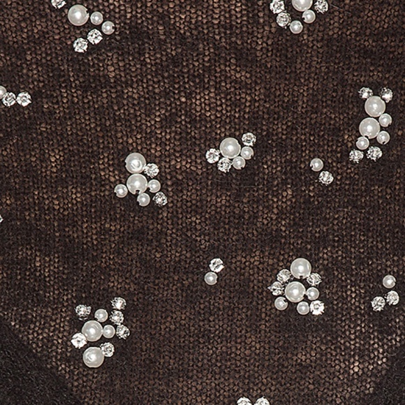 Wildfox | Embellished Pearl Knit Ruffle Sweater - Picture 3 of 7